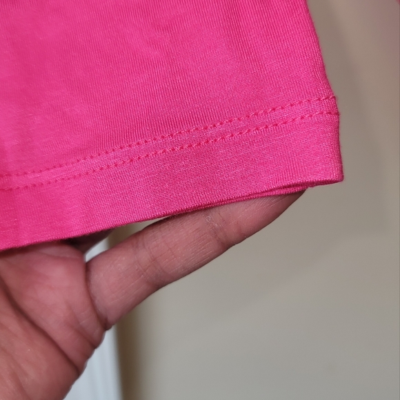 NWT Sheiugu Hot Neon Bright Pink Mock Turtleneck Long Sleeve Bodysuit Top - Picture 3 of 7